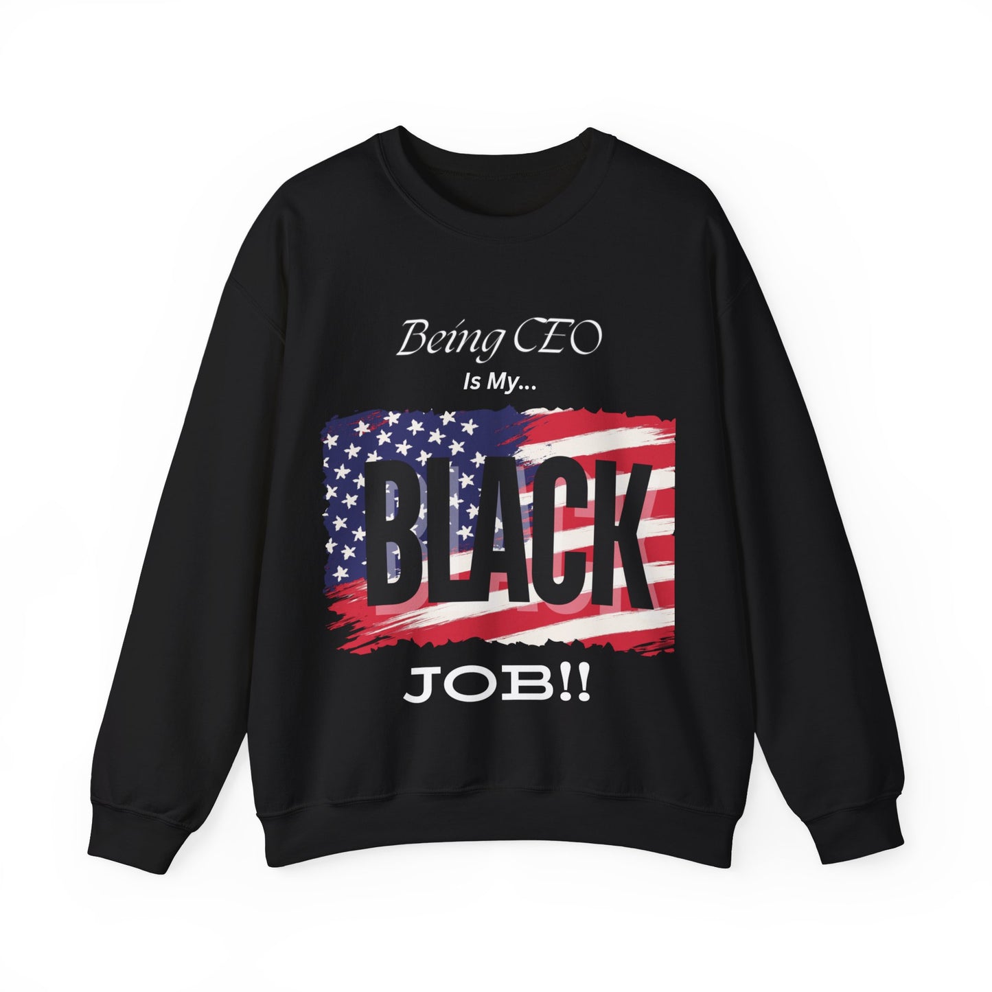 Signature_CEO Blk Job Unisex Heavy Blend™ Black Crewneck Sweatshirt