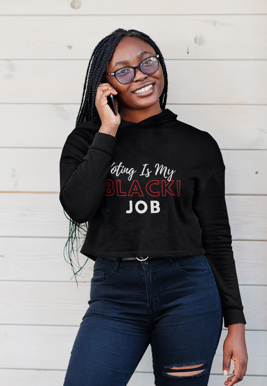 Signature BLK Job Cropped Black Hoodie