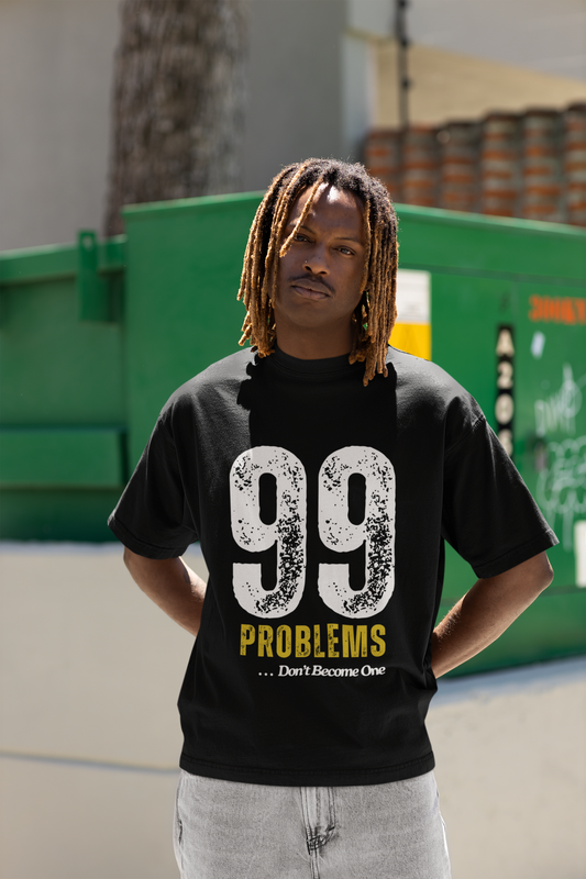 The Lines 99 Problems Jayz Inspired Yellow Bold Statement T-Shirt