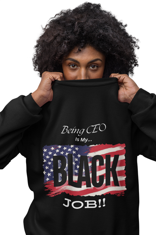 Signature_CEO Blk Job Unisex Heavy Blend™ Black Crewneck Sweatshirt