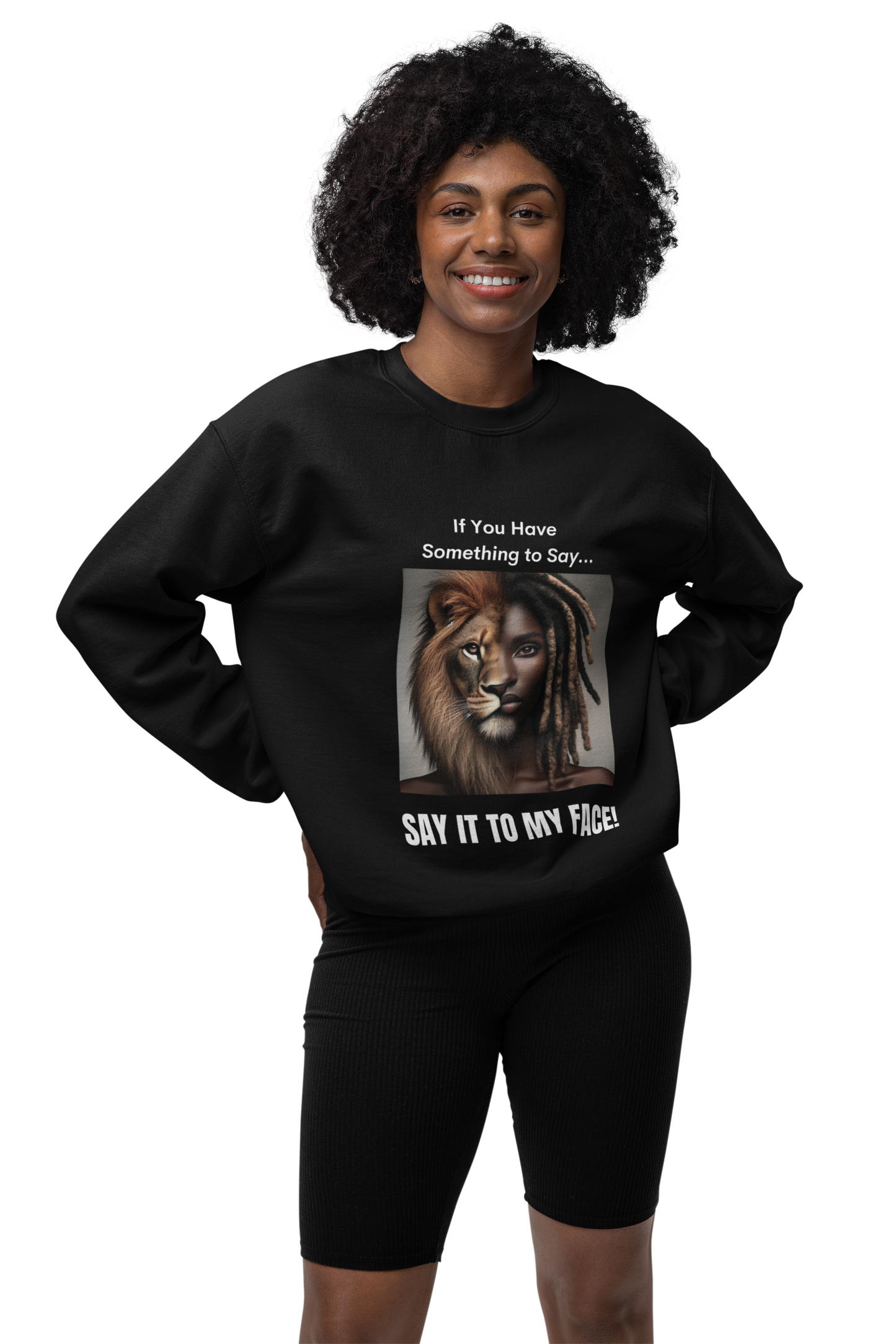 SAY IT Unisex Heavy Blend™ Black Crewneck Sweatshirt