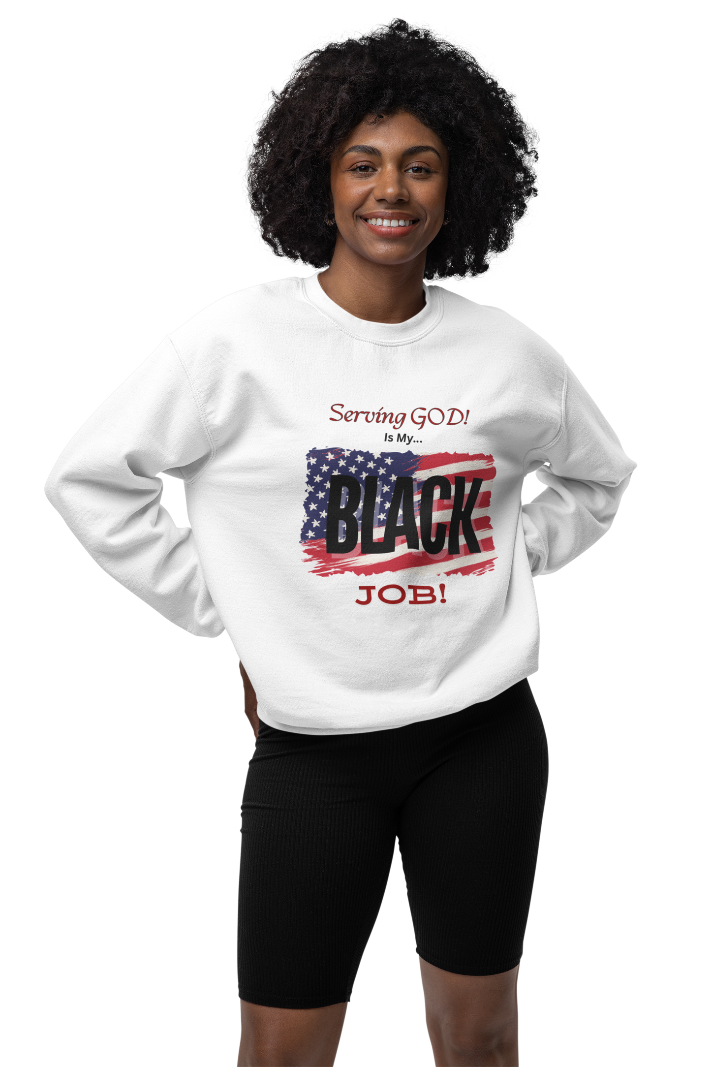 Crewneck Sweatshirt - Serving God Is a Black Job