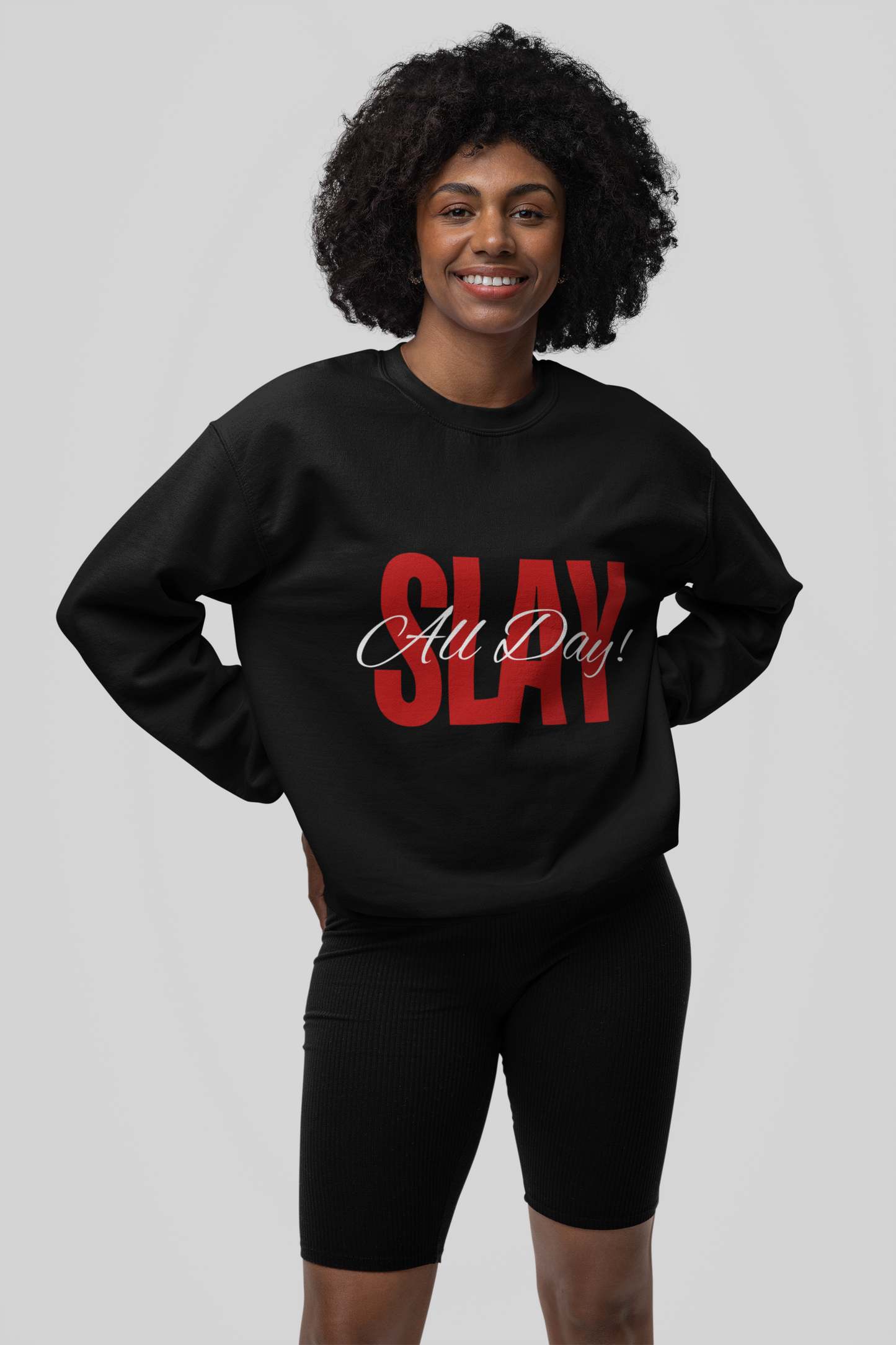 Fashionista Sweatshirt - Slay All Day Red Bold Fashion Statement